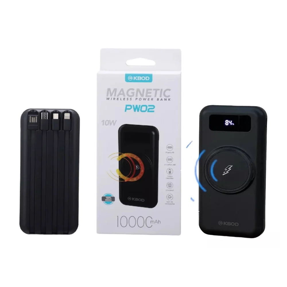 Power bank / batería portátil 10000mah con cable tipo c, v8, usb y li…