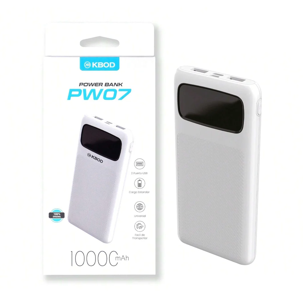 Power bank de 10000mah, puertos usb, v8 y tipo c, pantalla digital / …