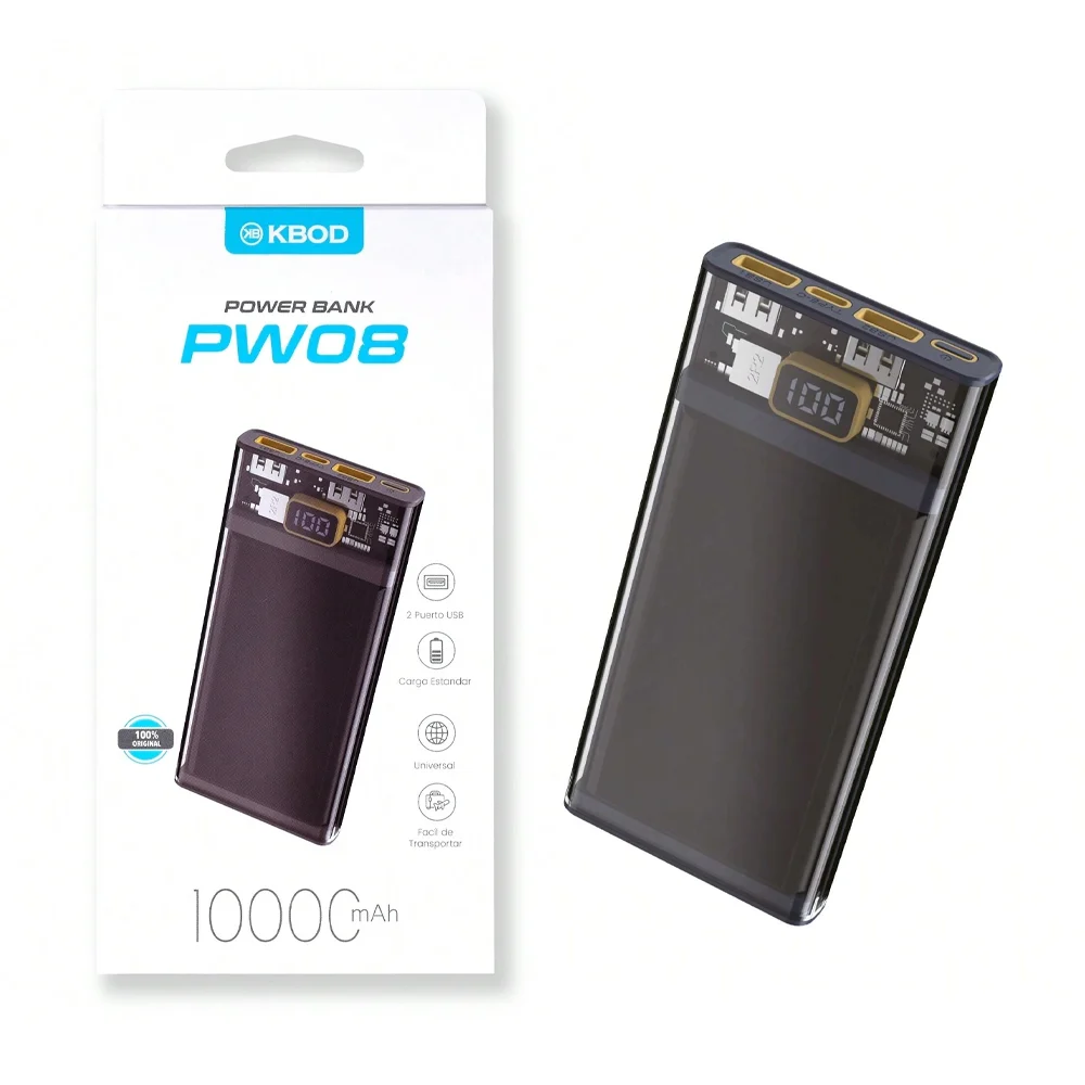 Power bank / batería portátil 10000mah con 2 puertos usb y 1 puerto t…