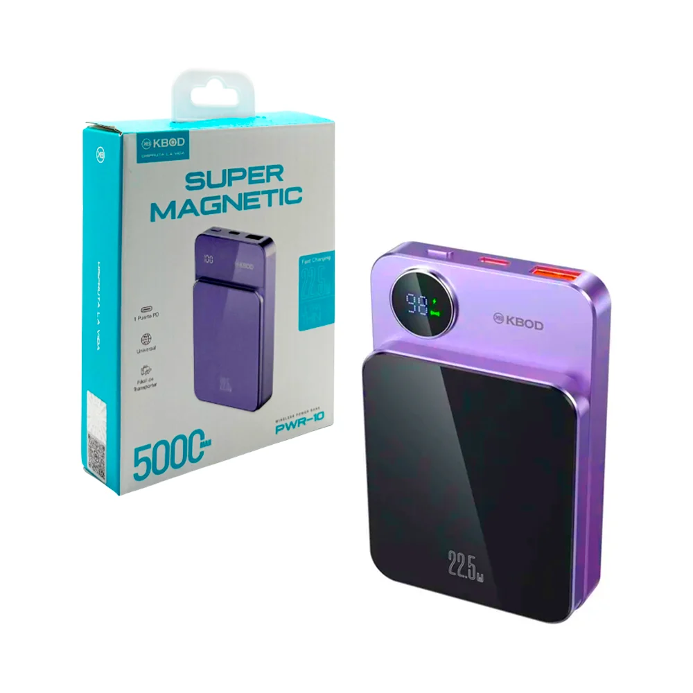 1pza Power bank / batería portátil magnética con indicador de carga, …