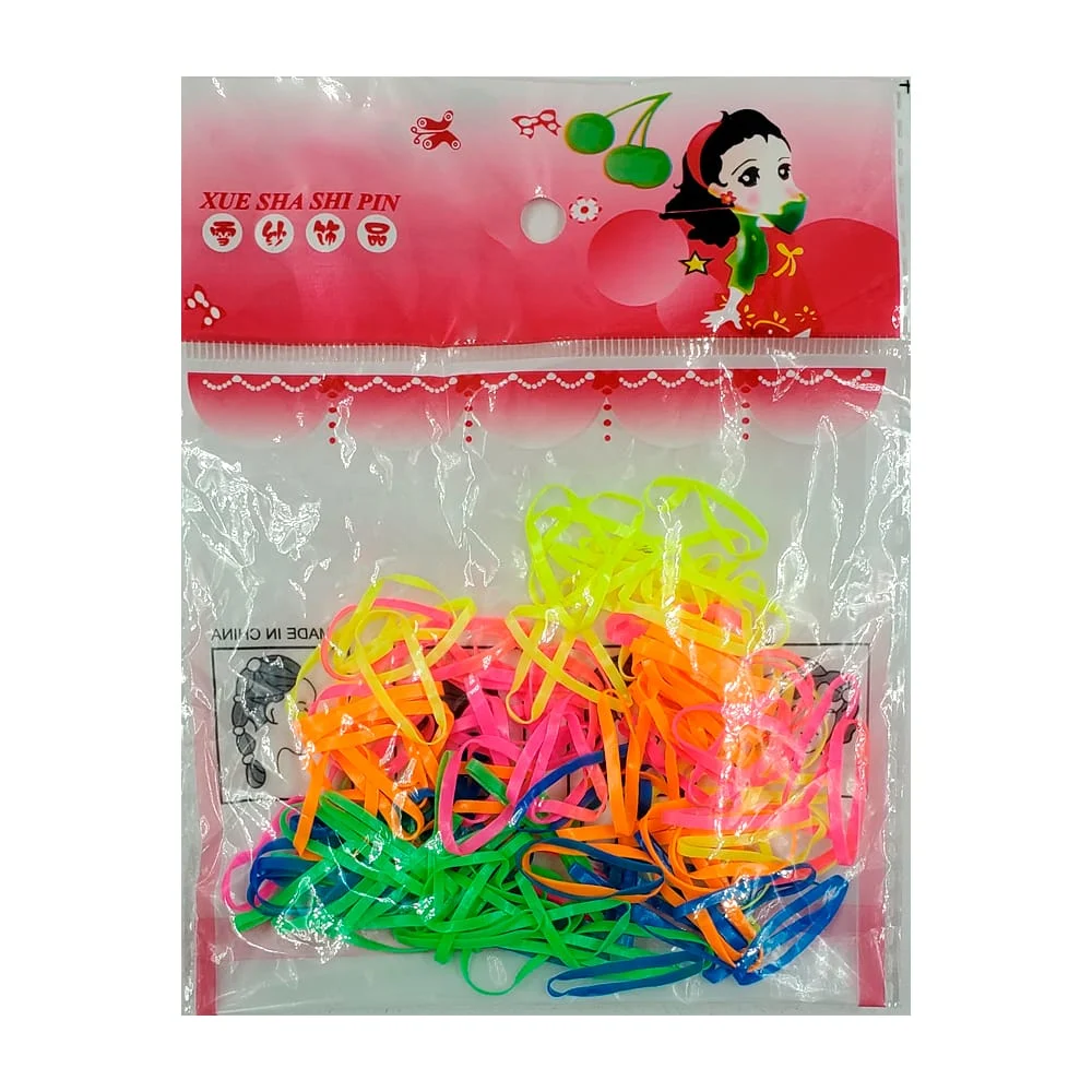 Paquete ligas látex grandes de varios colores para el cabello / xue s…