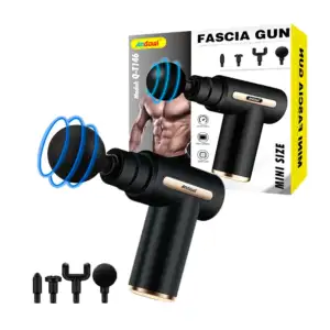 Pistola masajeadora recargable andowl con 4 cabezales intercambiables…
