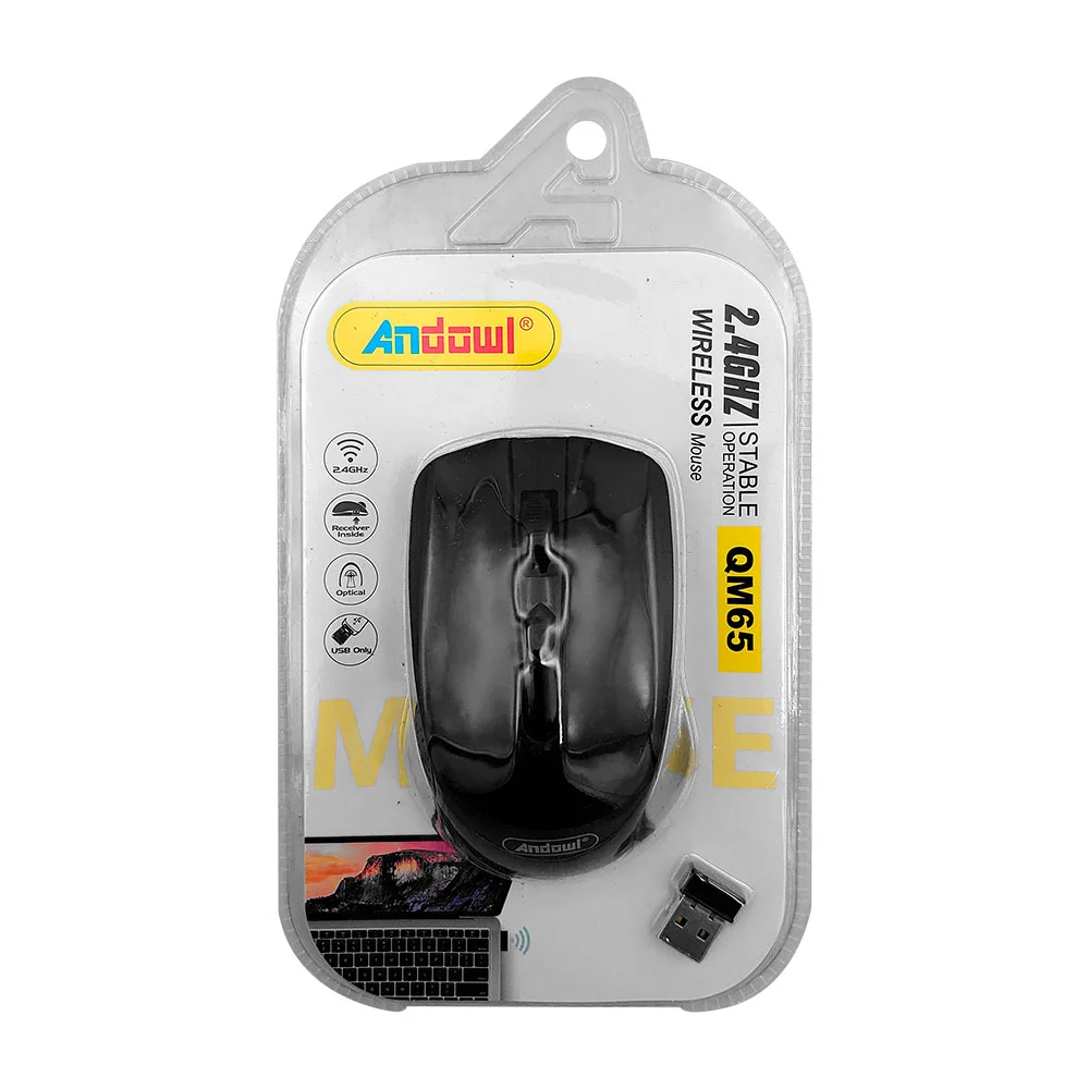 Mouse óptico inalámbrico andowl con adaptador usb, 2.4ghz / stable op…