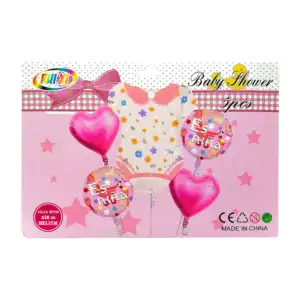 Set de 5 globos metálicos con temática de baby shower para niña / rui…