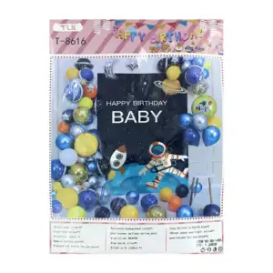 Paquete con póster rectangular happy birthday baby, cadena 5 metros p…