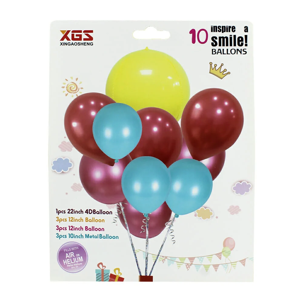 Paquete con 3 globos xgs xingaosheng de 10 pulgadas, 6 globos de 12 p…