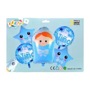 Set de 5 globos metálicos con temática de baby shower para niño / rui…
