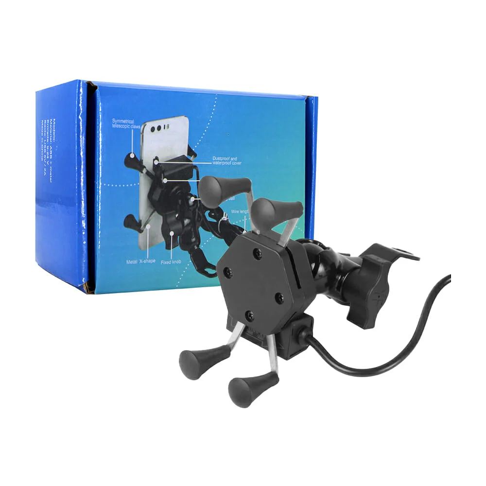 Soporte cargador metálico con puerto usb ajustable a manubrio para te…