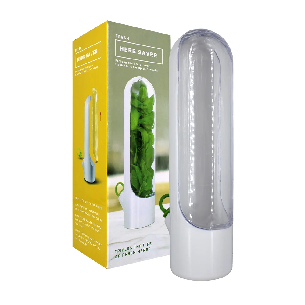 Contenedor de almacenamiento para refrigeración de hierbas frescas / …