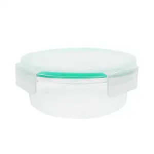 Tupper redondo transparente de vidrio con cierre hermético, 15x7cm / …