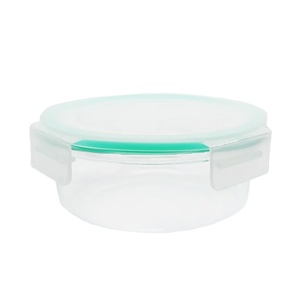Tupper redondo transparente de vidrio con cierre hermético, 15x7cm / …