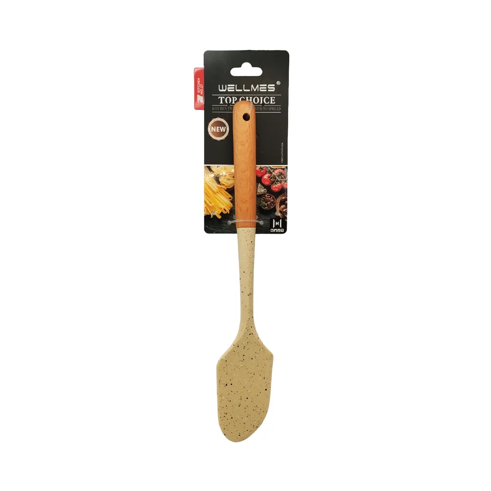 Pala miserable espátula de silicon con mango de madera para cocina, 3…