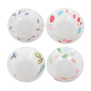 Plato de melamina redondo de 4.5" con estampado de hojas, variedad de…