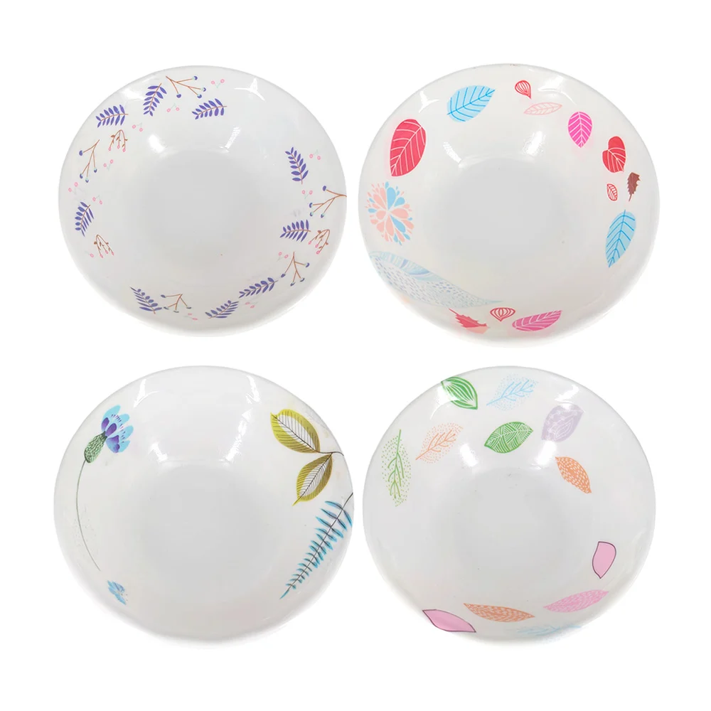 Plato de melamina redondo de 4.5" con estampado de hojas, variedad de…