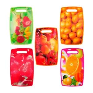 Tabla rectangular de plástico 37x23cm para picar, con diseño lenticul…