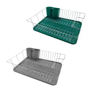 Escurridor metálico con charola y escurridor para cubiertos, variedad…