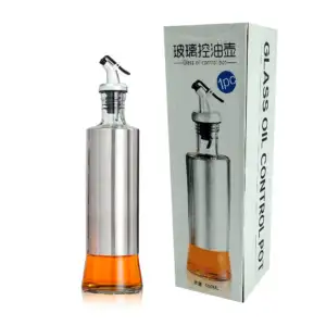 Botella de vidrio dispensadora de aceite de oliva con capacidad 500ml…