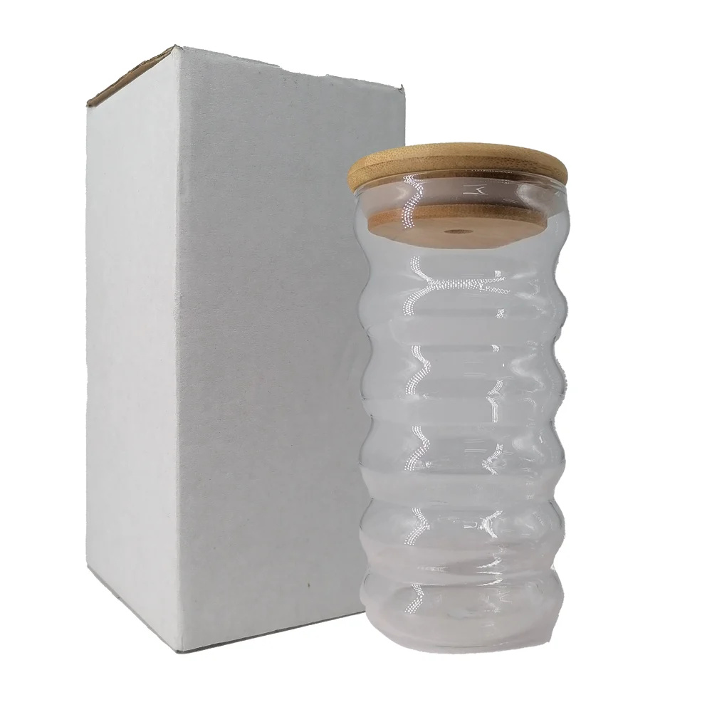 Frasco vaso transparente de vidrio en forma espiral con tapadera de m…