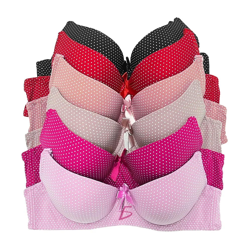 Brasier con diseño de lunares y efecto push up, variedad de colores y…