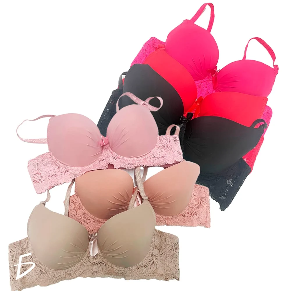 Brasier con copa completa espalda de encajé con efecto push up, varie…