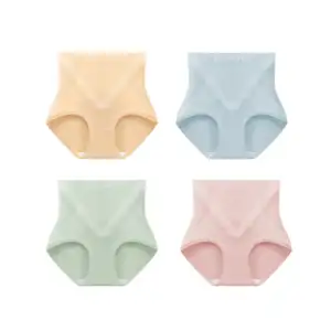 Ropa interior calzoncillo de algodón suave cintura alta para mujer, v…