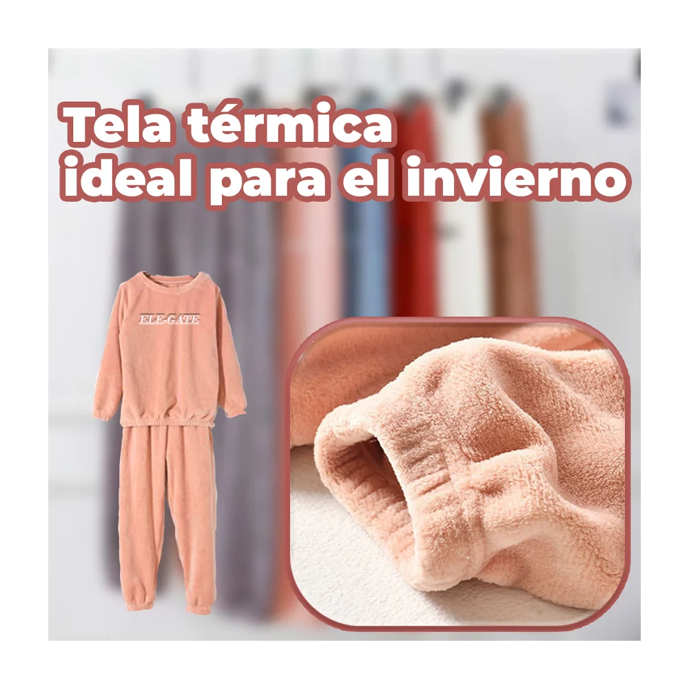 Conjunto de pijama afelpada para invierno de 2 piezas con pans y hodd…