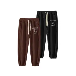 Pants térmico de algodón con forro polar con diseño de osito, varieda…