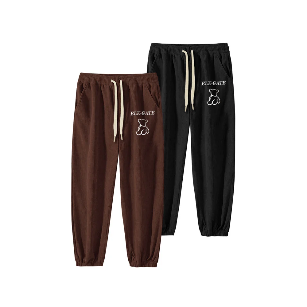 Pants térmico de algodón con forro polar con diseño de osito, varieda…