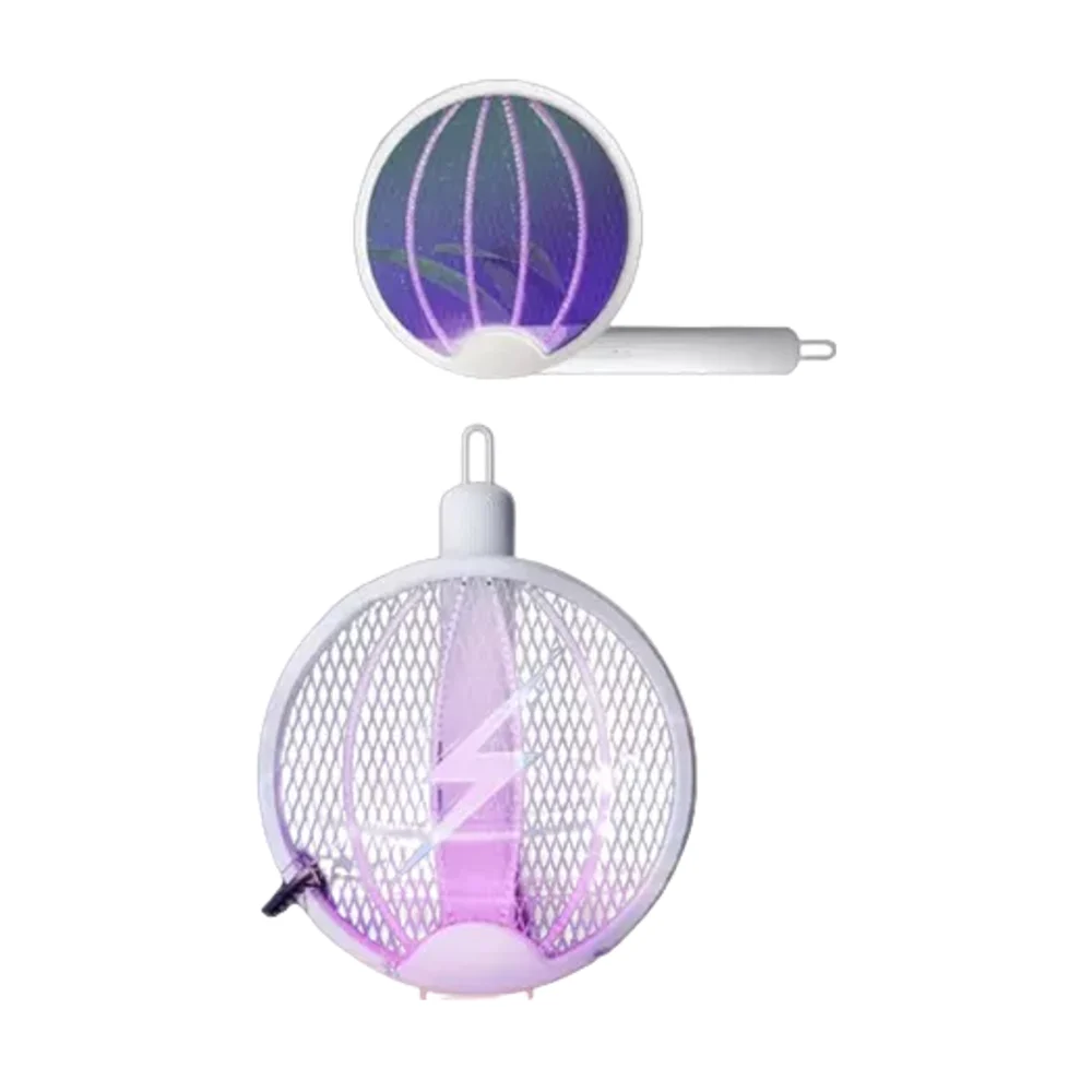 Raqueta redonda eléctrica plegable mata mosquitos con colgante / elec…