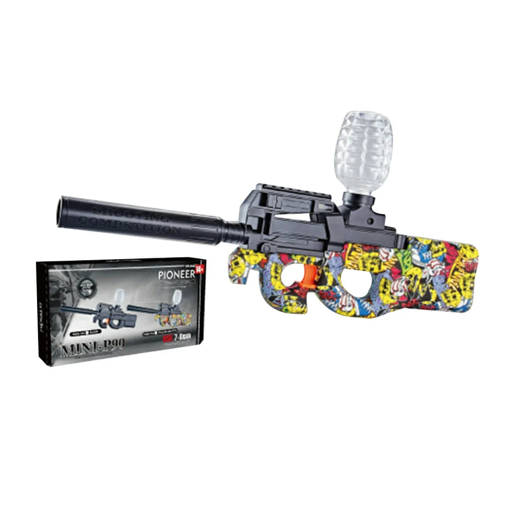 Pistola mini p90 diseño tipo grafiti de payasos con modo automático p…