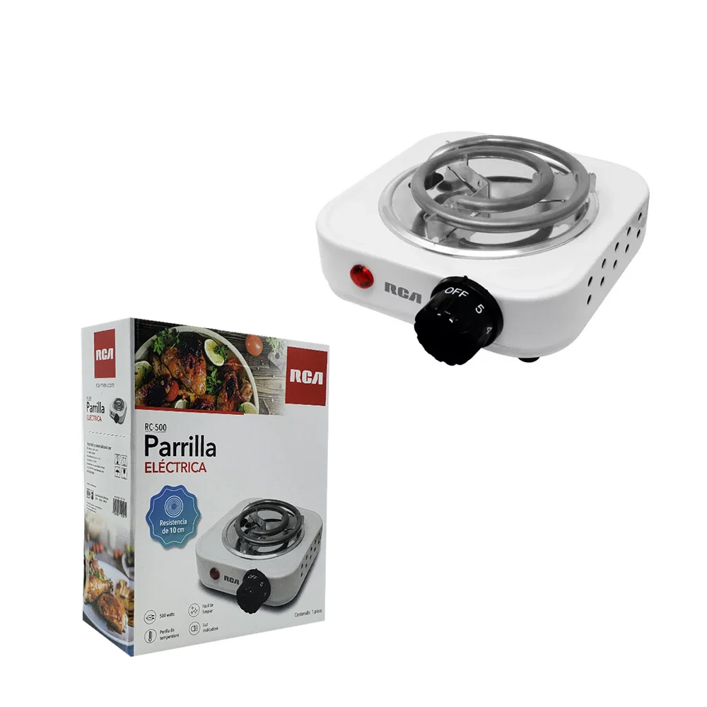 Parrilla plancha eléctrica rca con resistencia de 10cm y 5 niveles de…