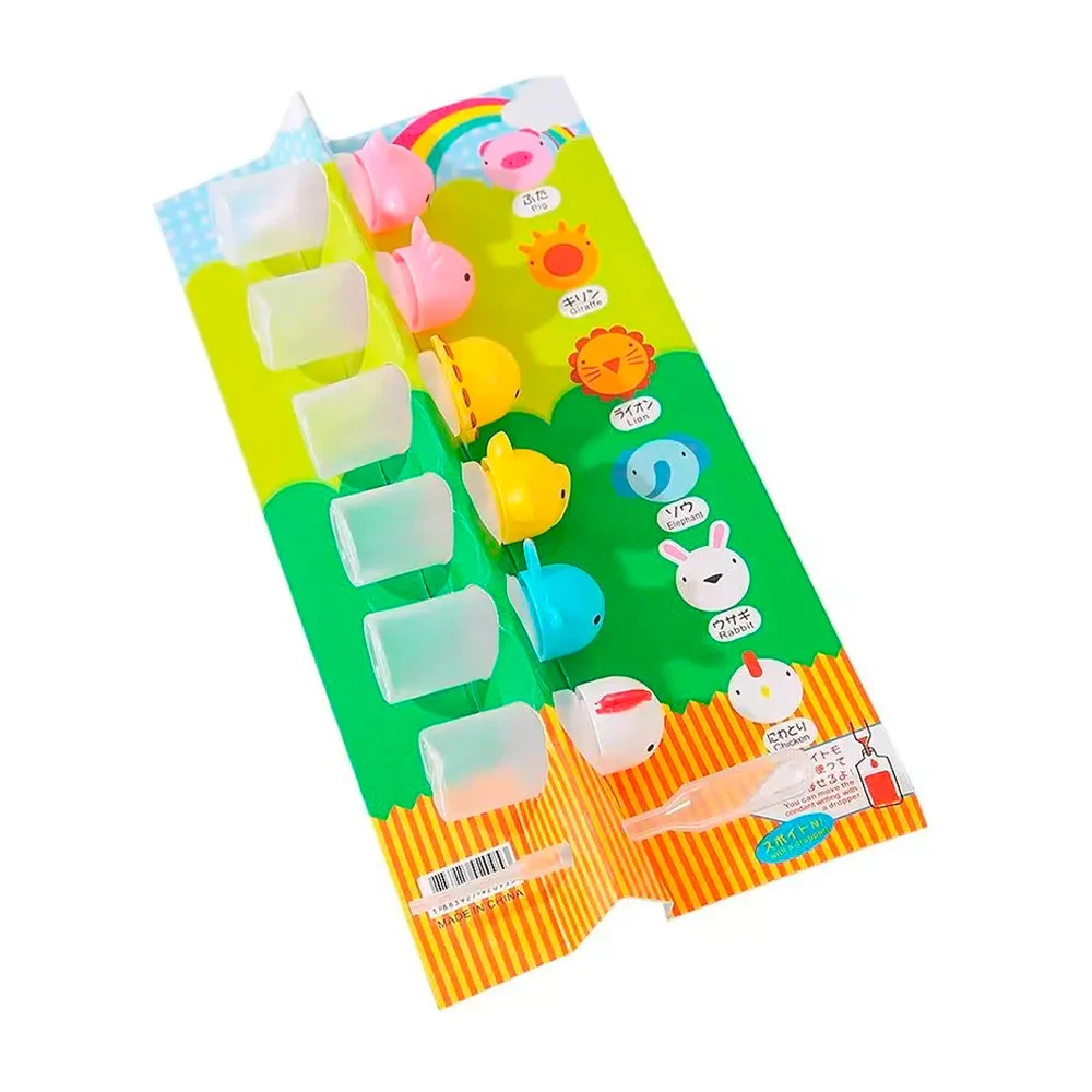 Paquete con 6 mini botes contenedores de salsas con diseño de animale…