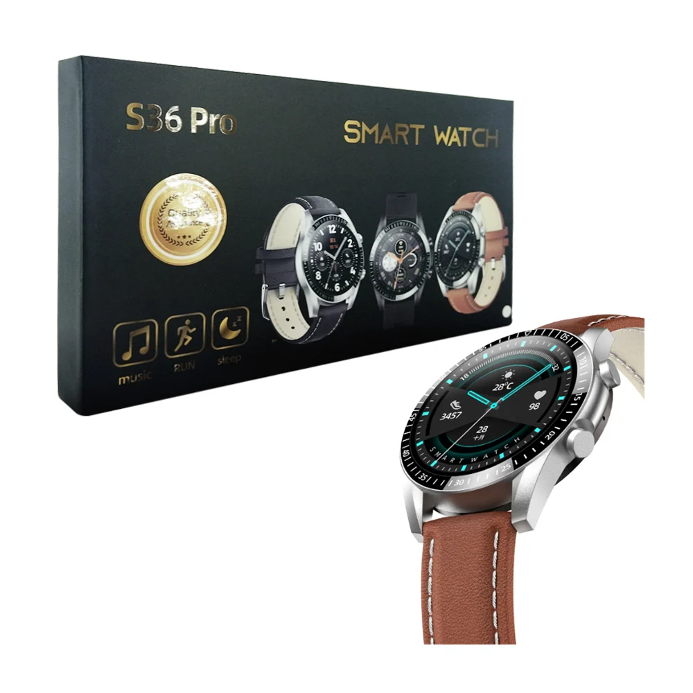 Reloj / smartwatch redondo s36 pro con base de carga magnética y corr…
