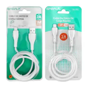 Cable usb sabala blanco de 1 metro con entrada tipo lightning ip para…