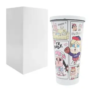 Vaso tipo termo con cierre hermético con diseño estampado de personaj…