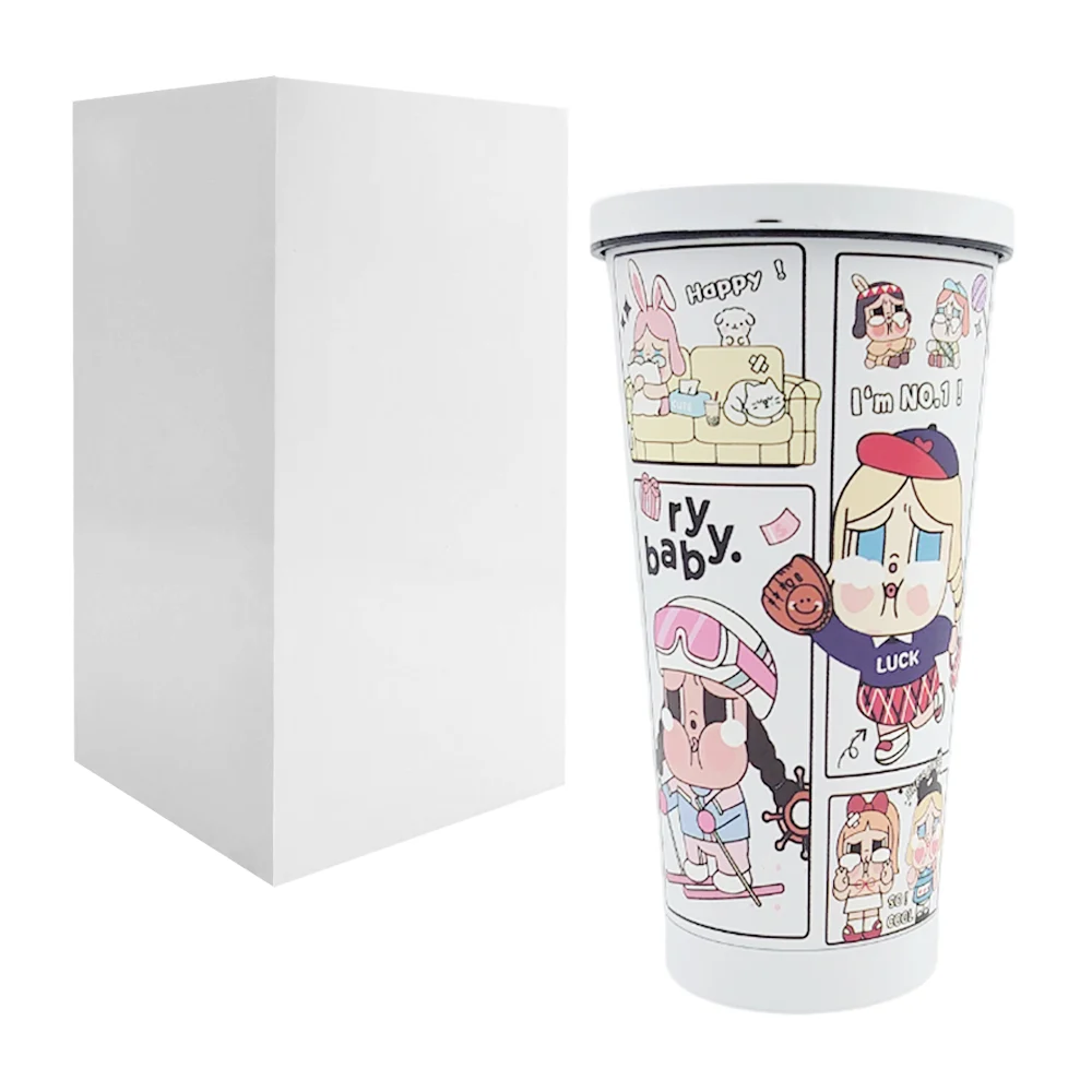 Vaso tipo termo con cierre hermético con diseño estampado de personaj…