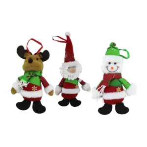 1pza Adorno de peluche navideño con colgante y diseño de santa claus,…