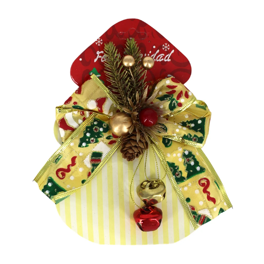 Adorno colgante navideño diseño de moño con cascabeles feliz navidad,…