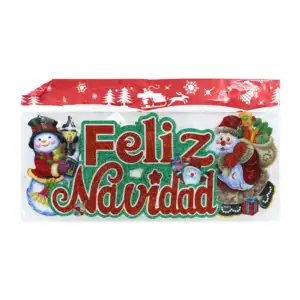Letrero adorno colgante navideño feliz navidad con luces led, 30x13cm…