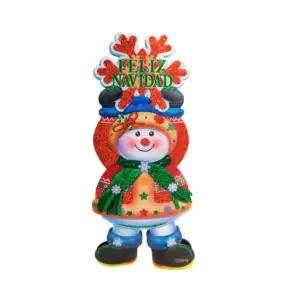 1pza Adorno decorativo colgante navideño con luz led rgb y brillantin…