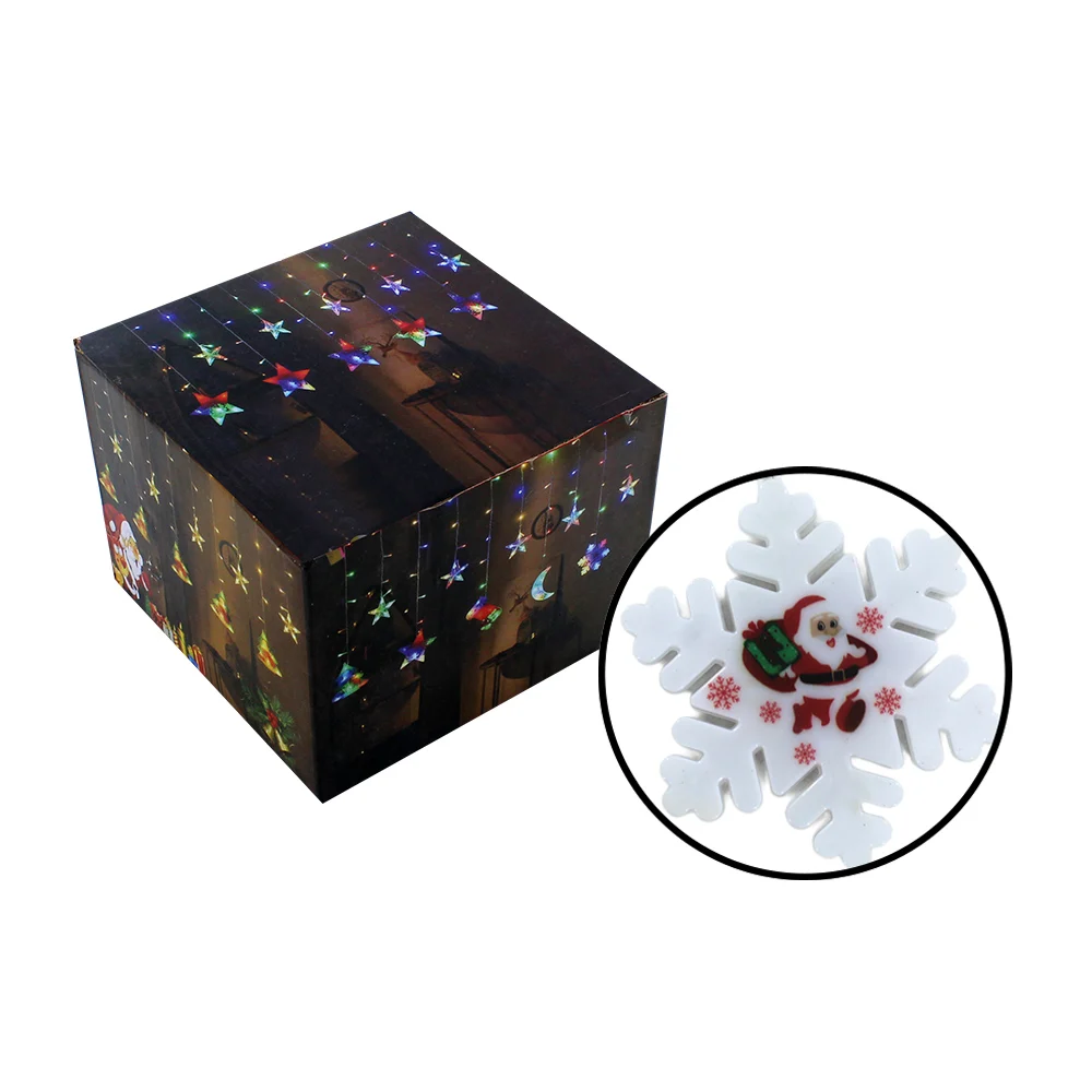 Guirnalda led multicolor con diseño navideño de estrellas y copos de …
