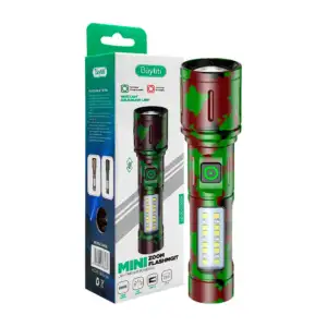 1pza Linterna de mano led, recargable, con asa agarradera, apertura v…