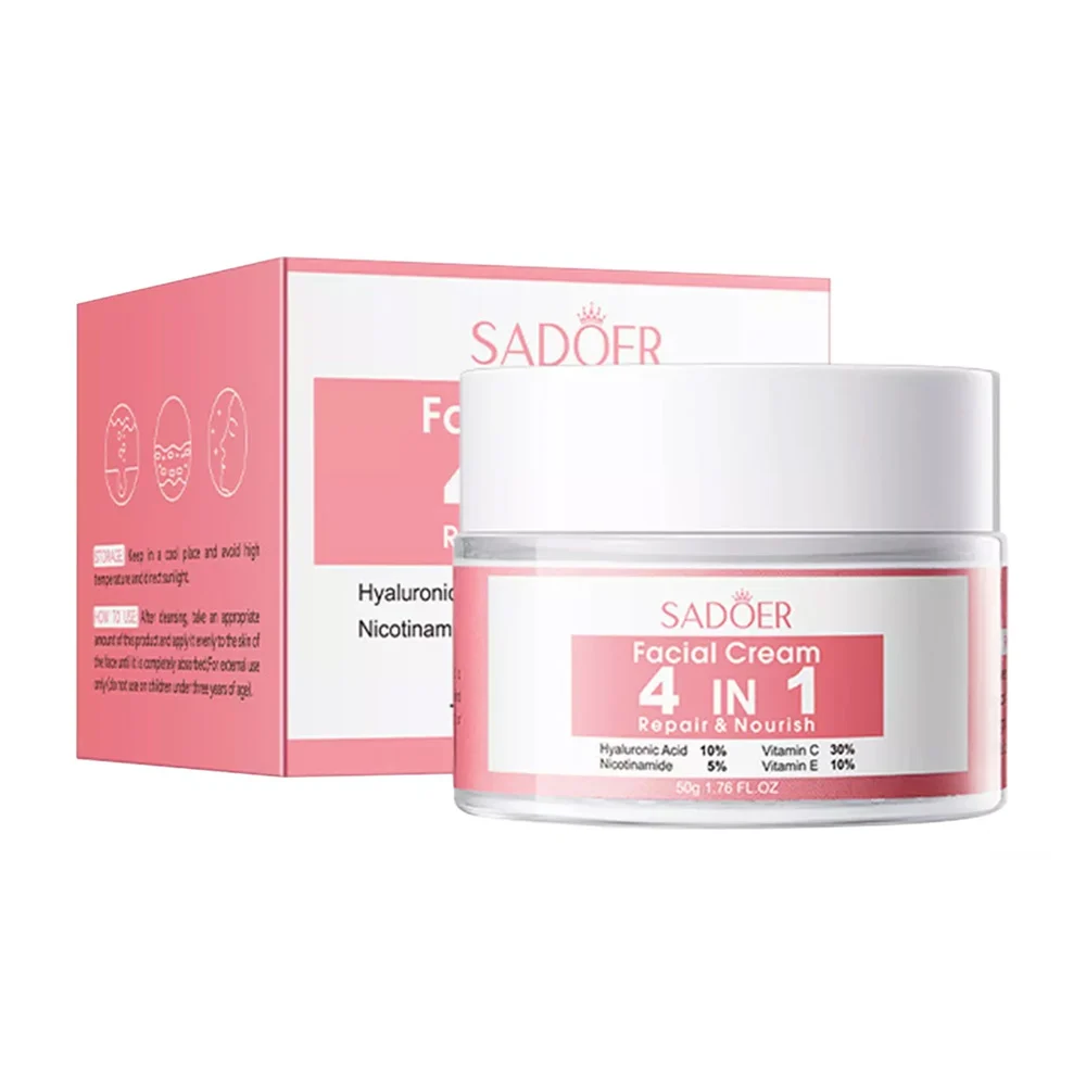 Crema facial reparadora 4 en 1sadoer con extracto de vitamina c - e, …