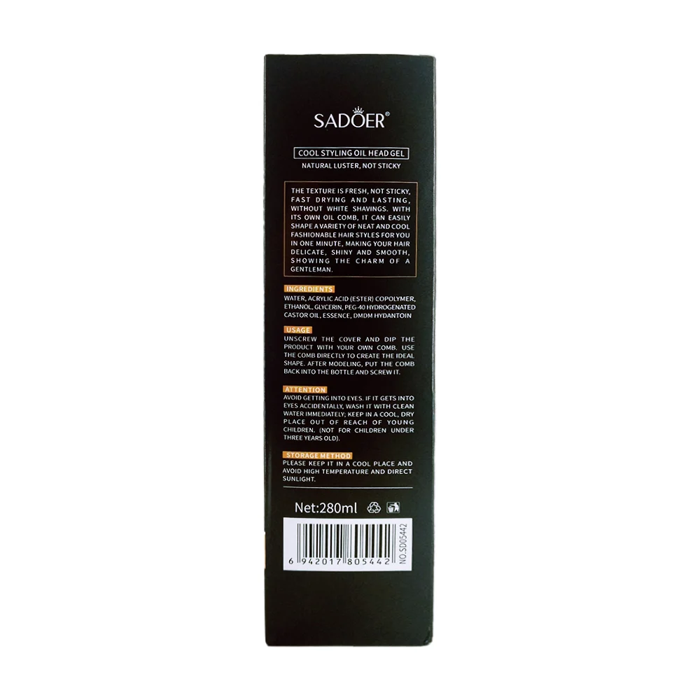 Gel de cera para el cabello con peine de dientes anchos para hombre, …