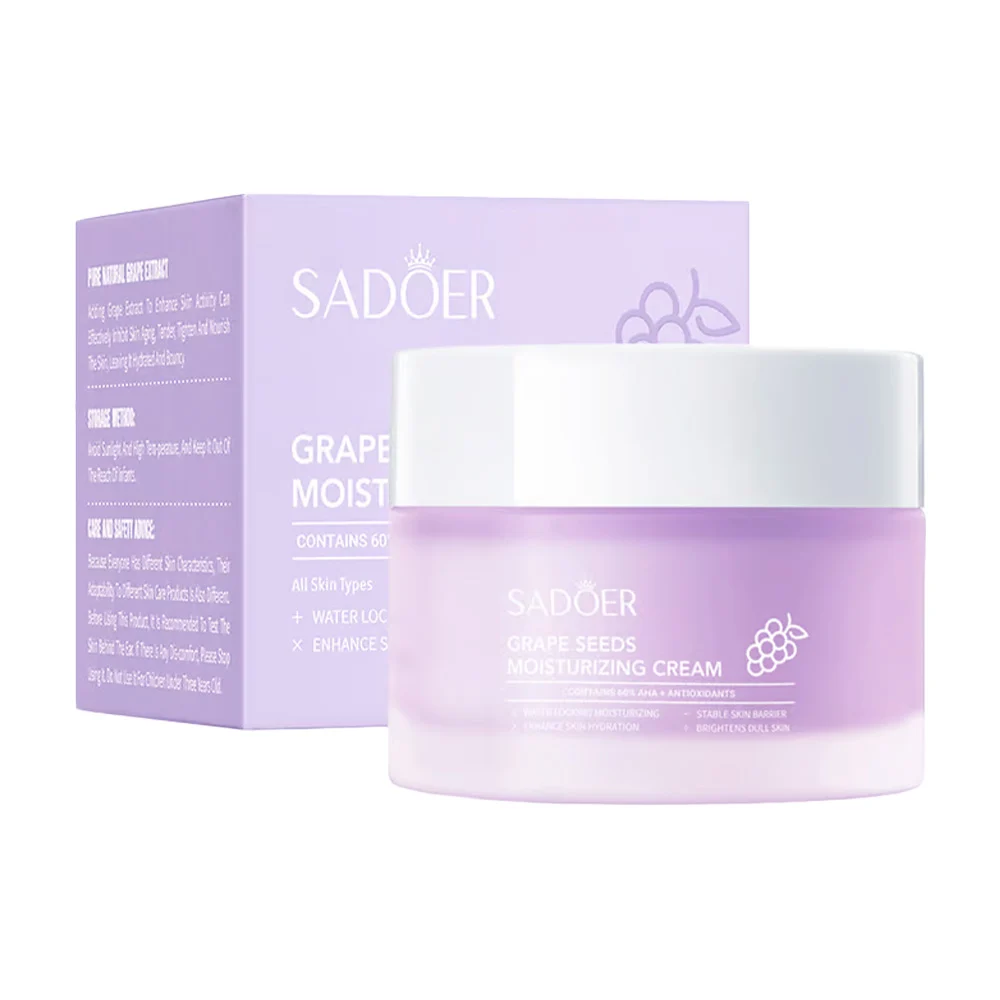 Crema facial hidratante con extracto semillas de uva, 50g / sadoer / …