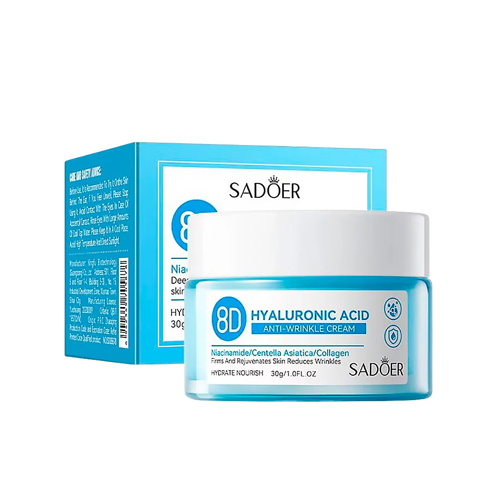 Crema facial antiarrugas sadoer con ácido hialurónico y niacinamida, …