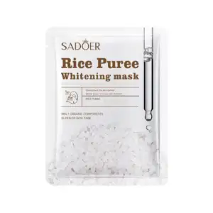 1pza Mascarilla facial aclaradora sadoer con extracto de arroz, 25g /…