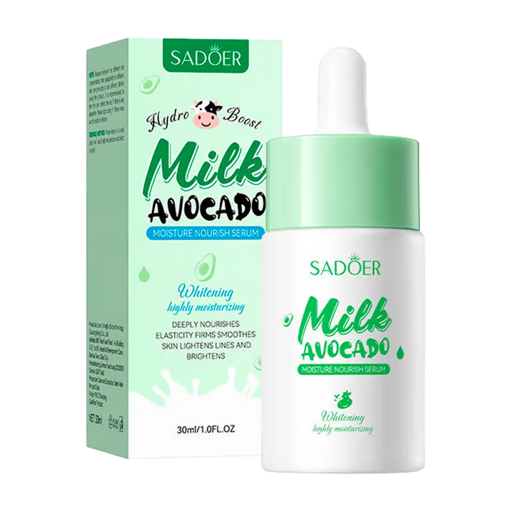 Suero facial hidratante con leche y aguacate para rejuvenecer la piel…
