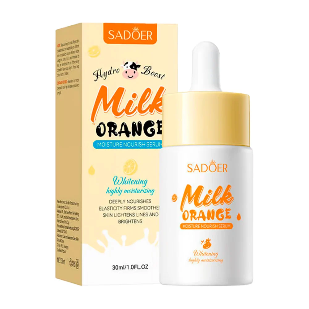 Suero facial hidratante con naranja y leche para rejuvenecer la piel,…