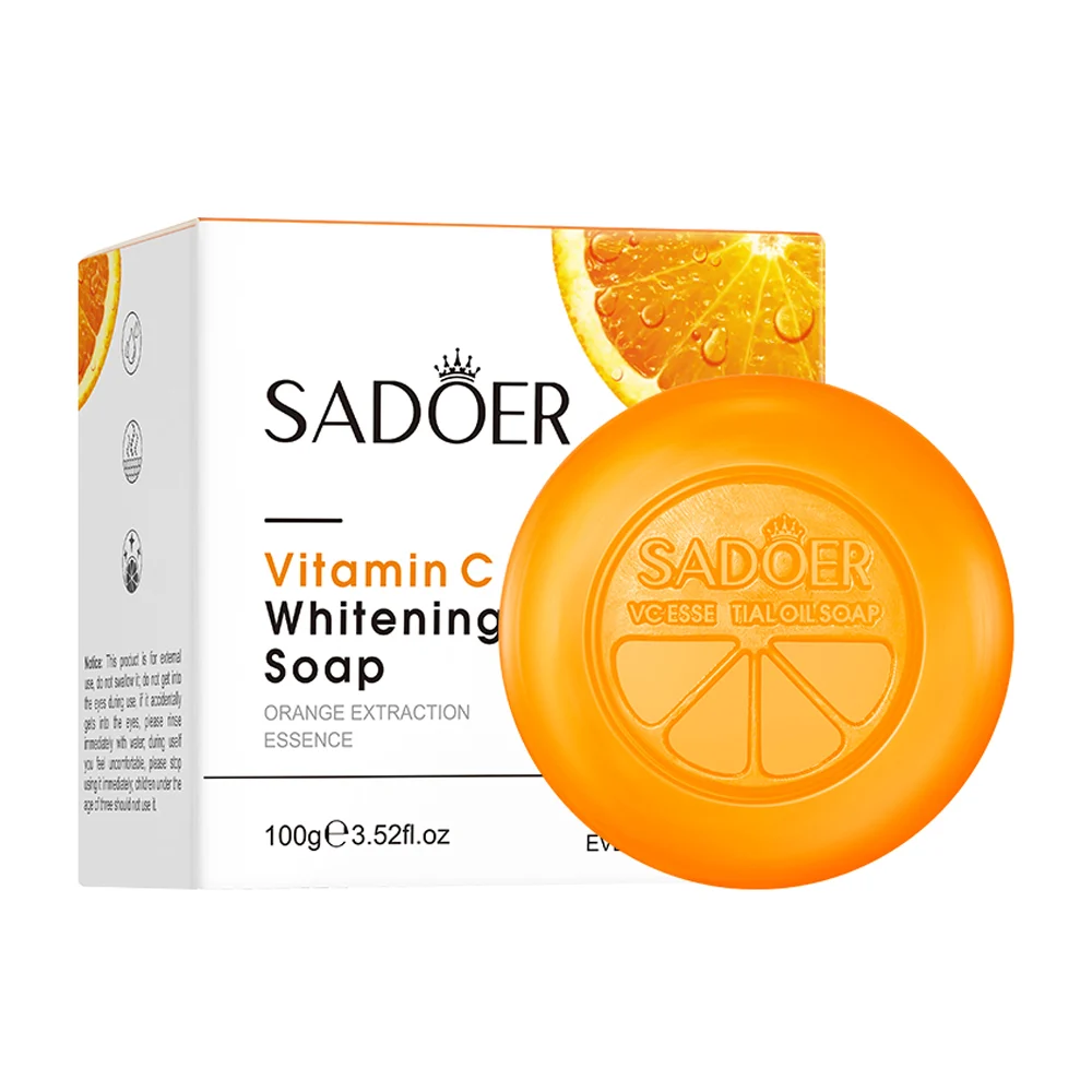 Jabón blanqueador sadoer con vitamina c y esencia de naranja 100g / s…
